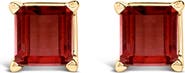 Haus of Brilliance 14K Gold 5x5MM Princess Cut Gemstone Solitaire Stud Earrings