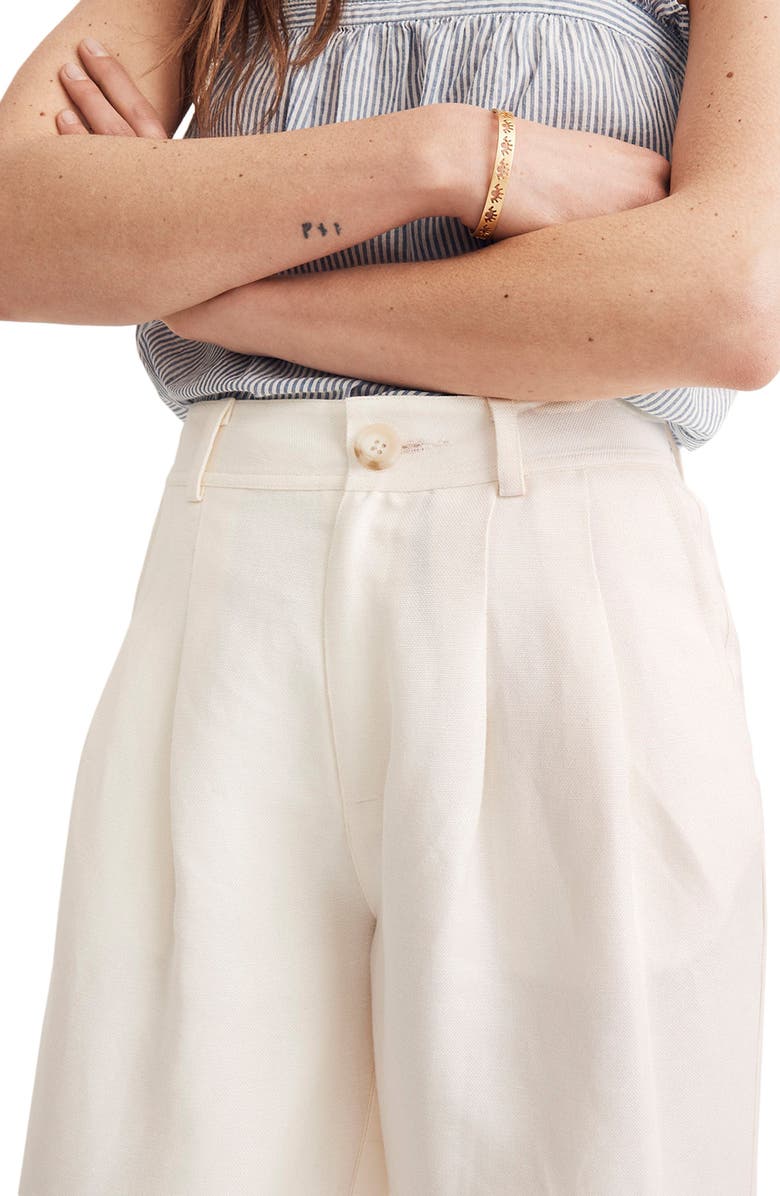 Madewell Linen Blend Wide Leg Pants, Alternate, color, 
