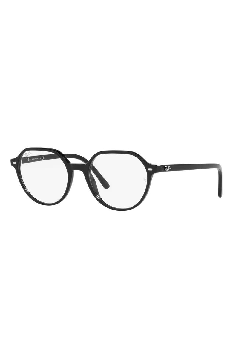 Ray-Ban Thalia 51mm Square Optical Glasses, Alternate, color, Black