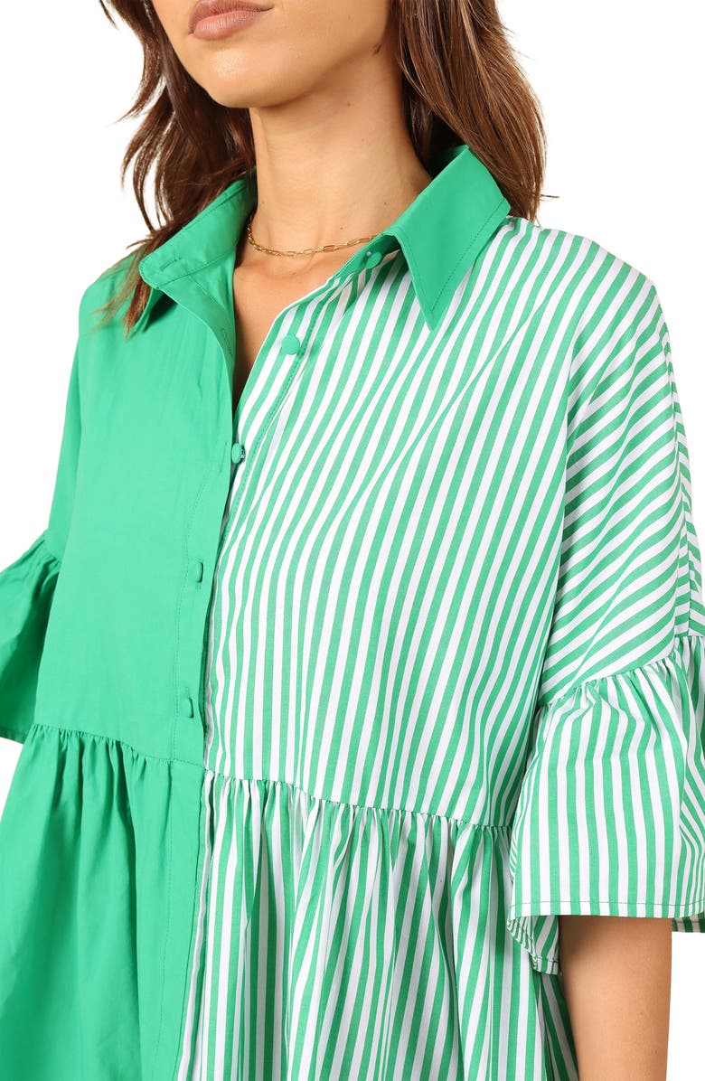 Petal & Pup Didi Empire Waist Shirtdress, Alternate, color, Green Stripe