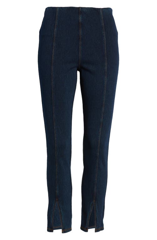 Lyssé Evelyn Split Hem Denim Leggings In Indigo