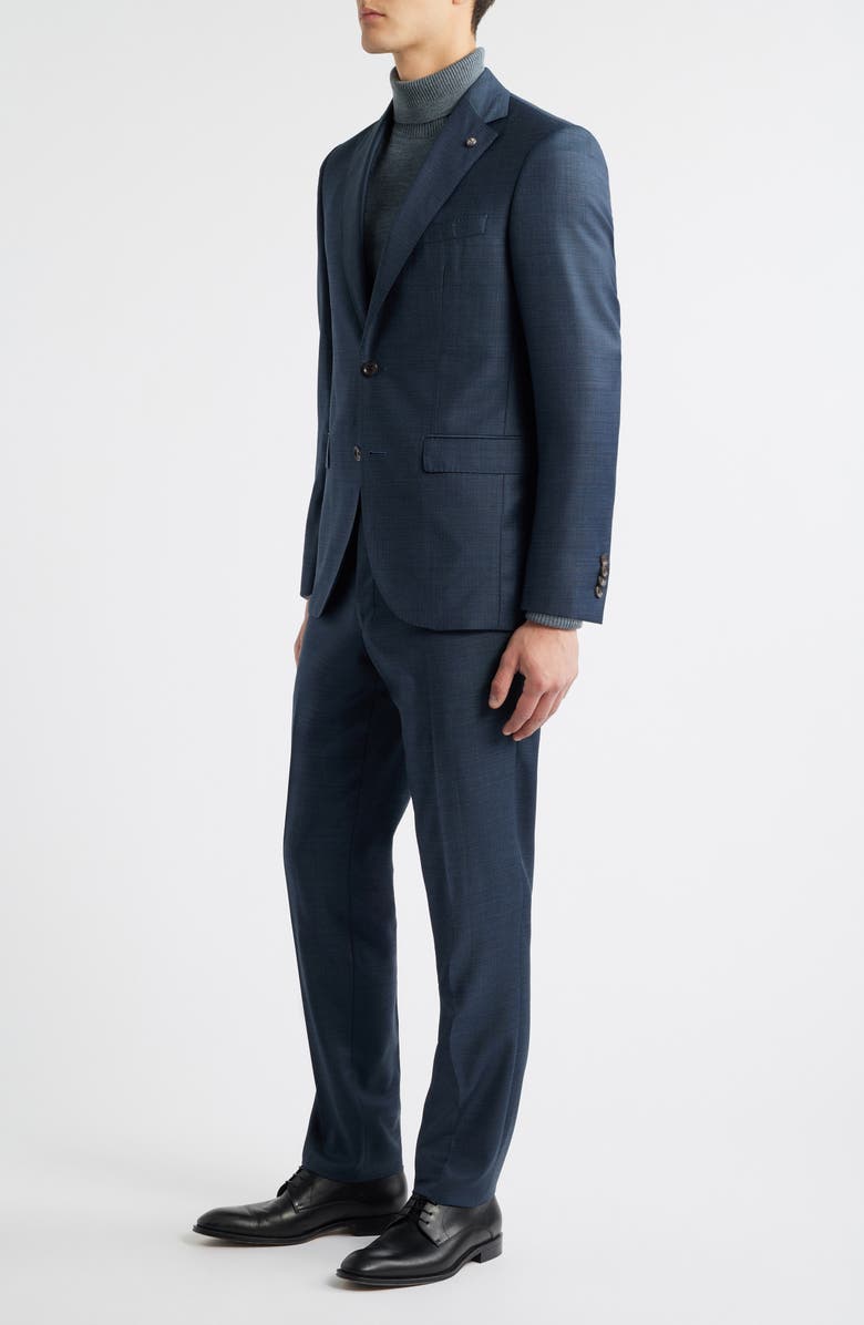 Jack Victor Exprit Dark Teal Mélange Wool Suit, Alternate, color, Dark Teal