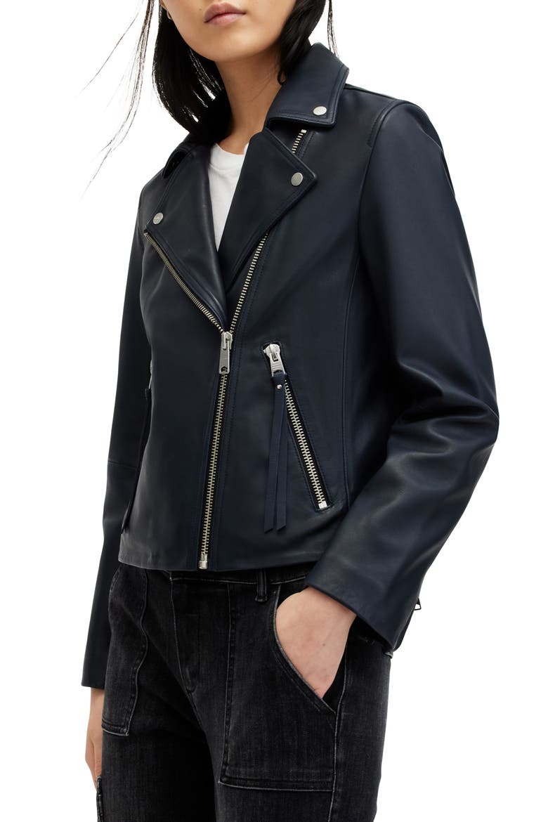 Dalby Leather Biker Jacket, Alternate, color, MIDNIGHT BLUE