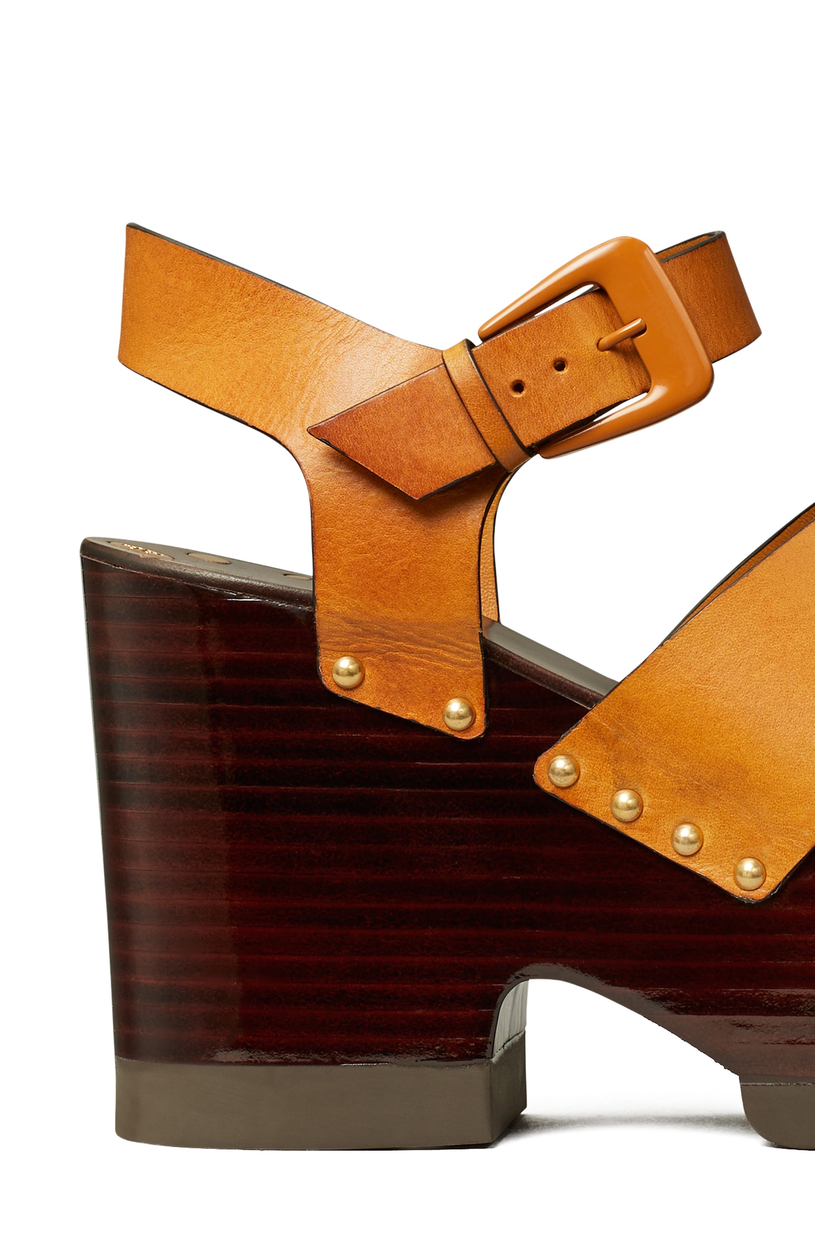 Stud Clog Sandal, Alternate, color, CARAMEL