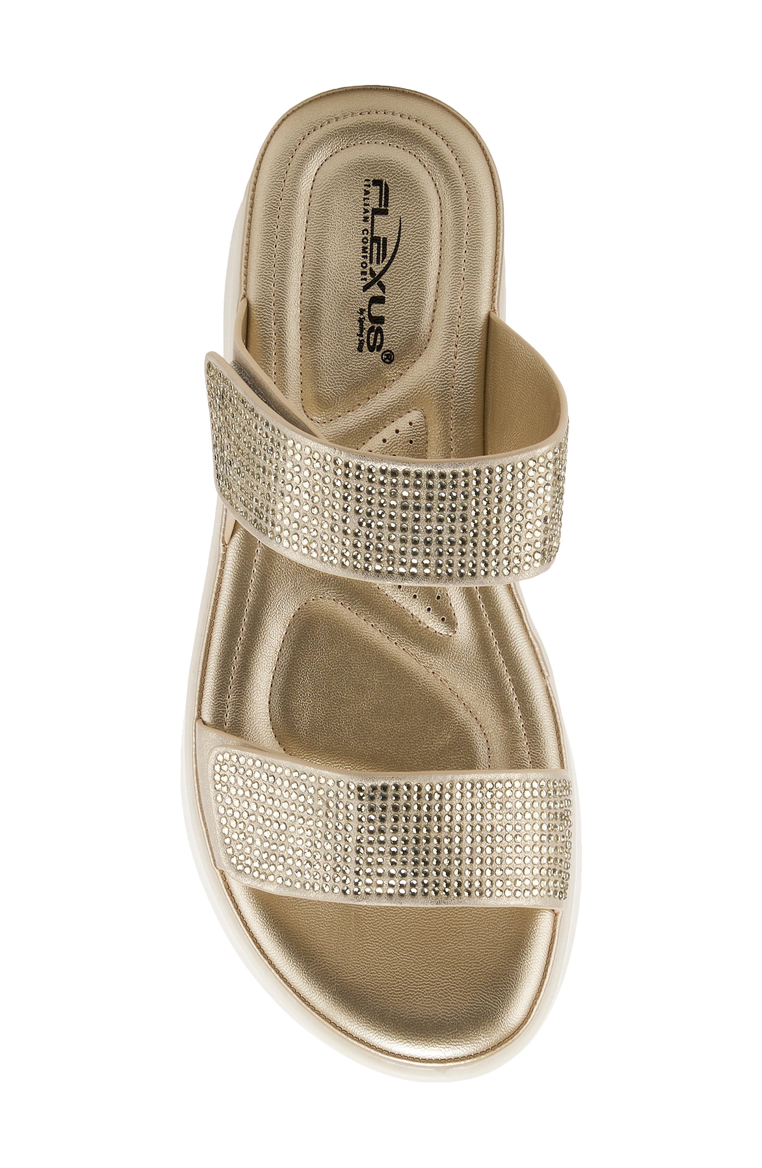 Flexus by Spring Step Bling Sandal, Alternate, color, Soft Gold