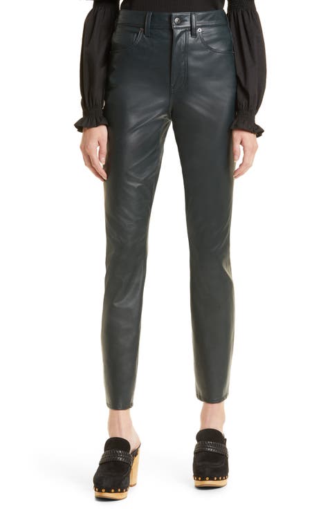 Maera High Waist Faux Leather Skinny Pants