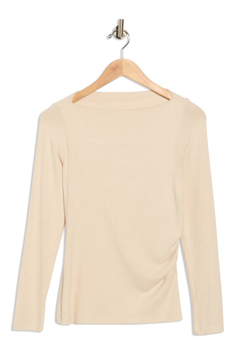 Boat Neck Brushed Knit Top, Alternate, color, OATMEAL