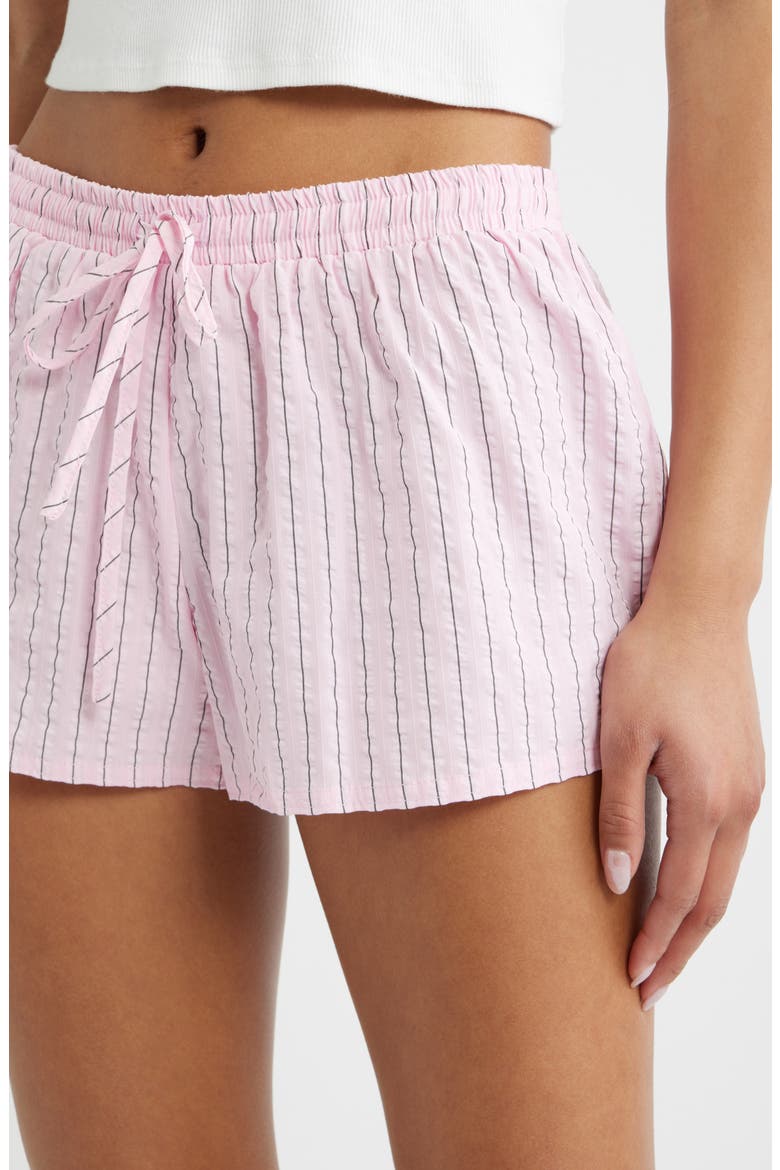 Abigayle Stripe Tie Waist Shorts, Alternate, color, PINK STRIPE
