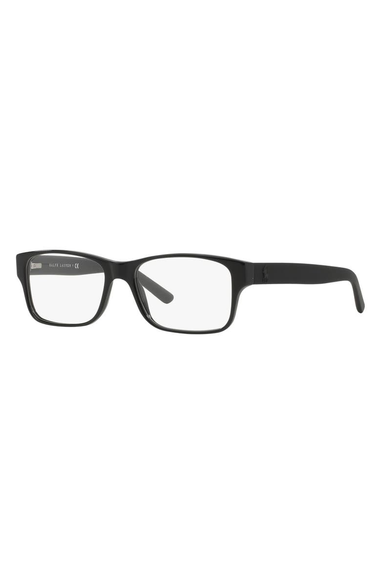 Polo Ralph Lauren 54mm Optical Glasses, Alternate, color, Shiny Black