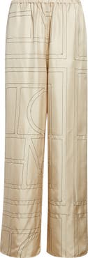 TOTEME Monogram Silk Pajama Bottoms