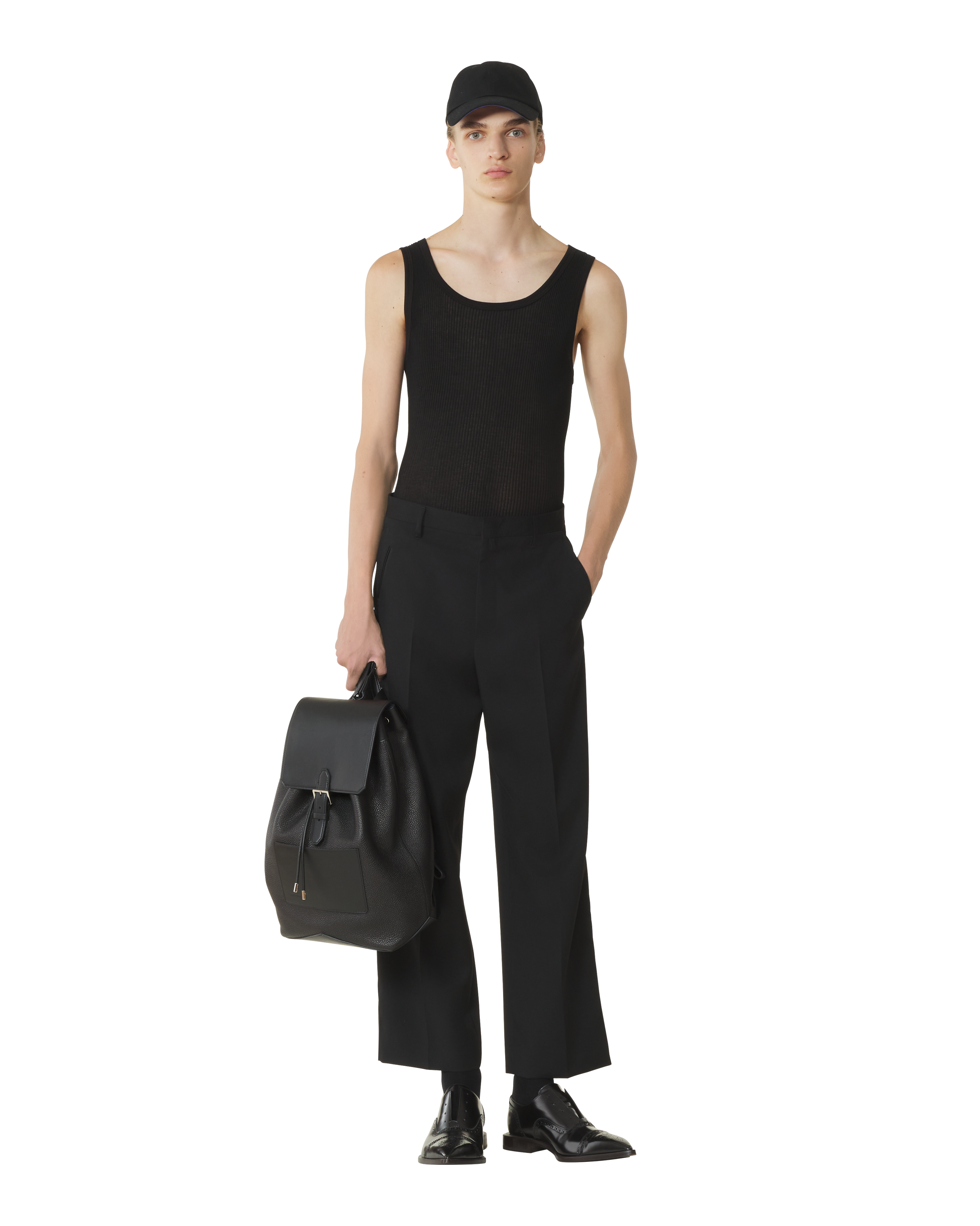 Lanvin Zaino Leather Backpack, Alternate, color, Black