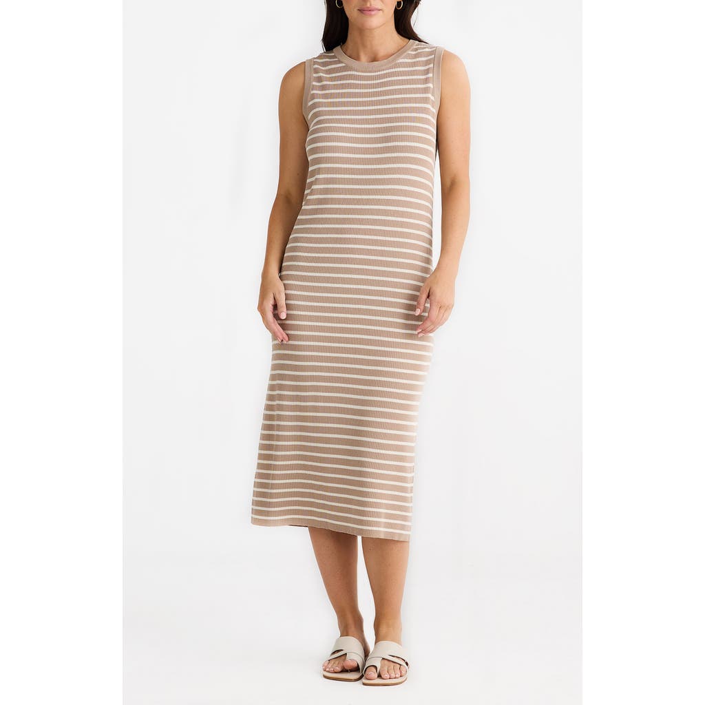BRAVE + TRUE BRAVE+TRUE SQUAD STRIPE SLEEVELESS RIB MIDI DRESS