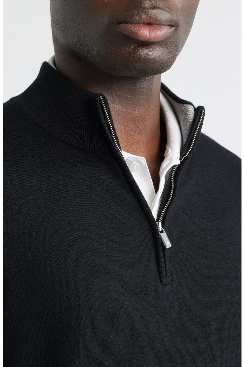 Coolspun Lite Quarter Zip Sweater, Alternate, color, BLACK