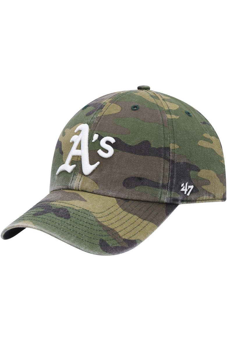 Men's '47 Camo Oakland Athletics Team Clean Up Adjustable Hat, Main, color, Camo