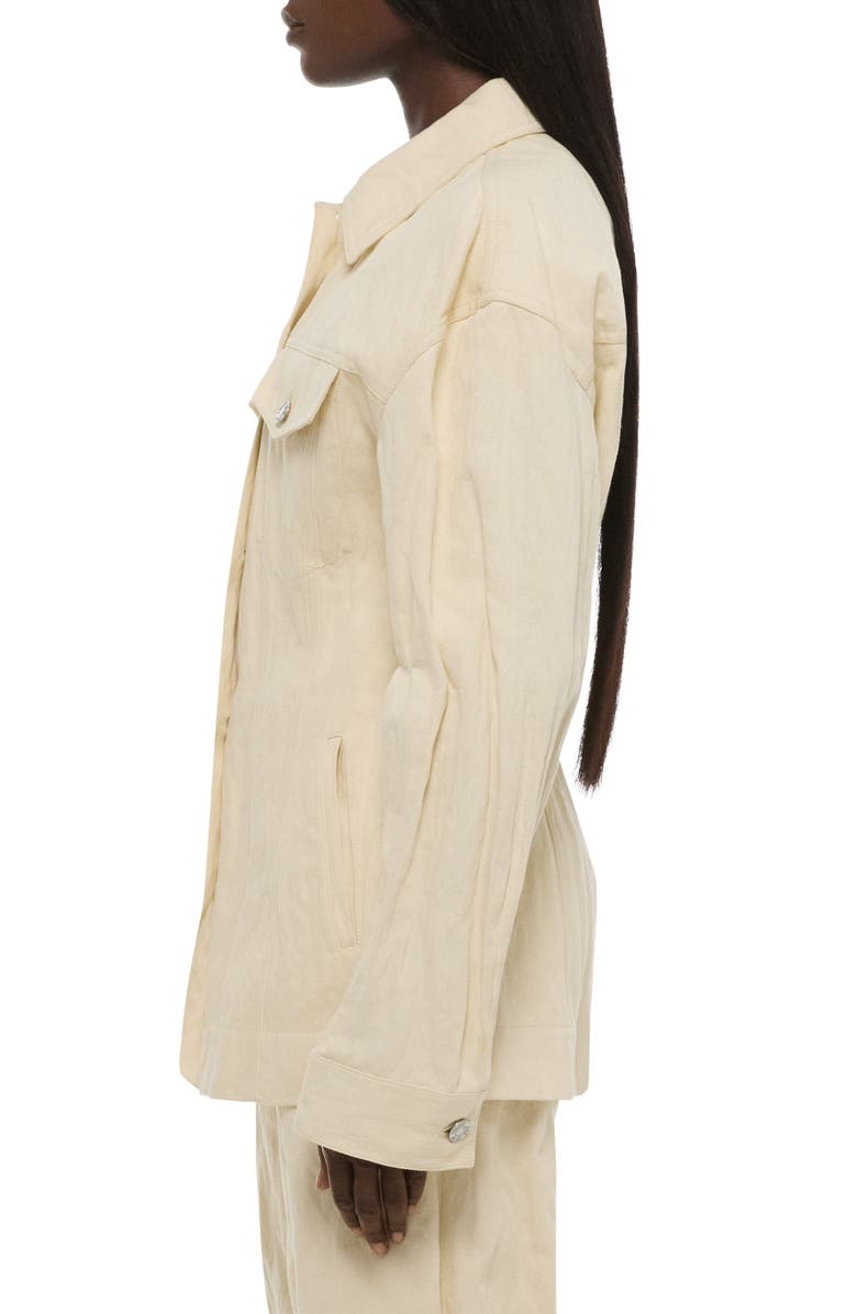 Helmut Lang Metallic Crushable Crinkle Denim Jacket, Alternate, color, Muslin