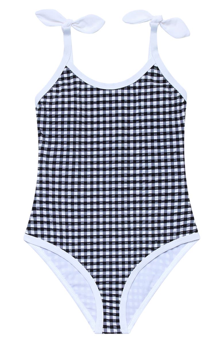 Beach Lingo Kids' Smocked One-Piece Swimsuit, Main, color, 