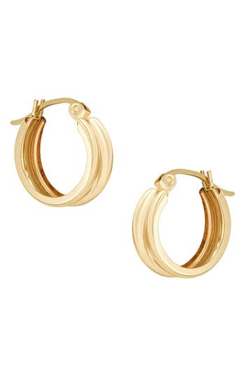Shop Frankie & Zoe 14k Gold Ribbed Hoop Earrings In Yellow Gold