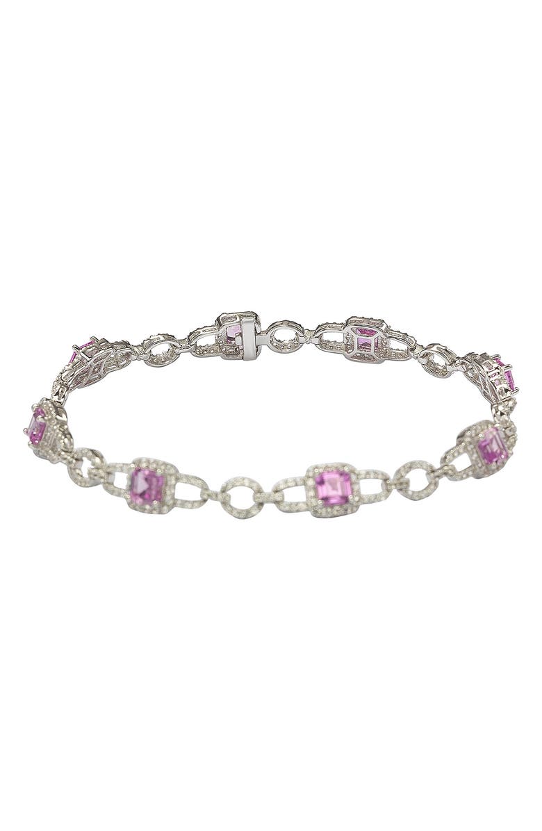 SUZY LEVIAN Sterling Silver & Pink Sapphire Tennis Bracelet, Alternate, color,