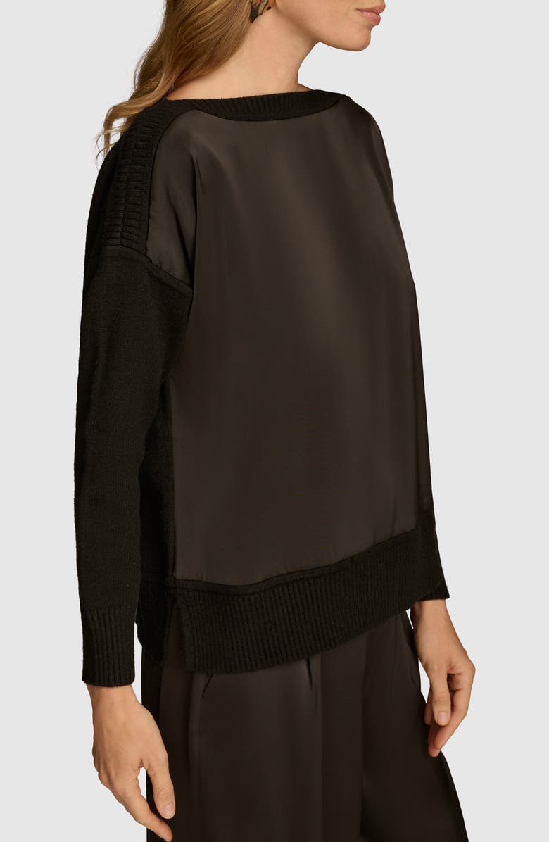 Donna Karan New York Mix Media Boat Neck Sweater, Alternate, color, 