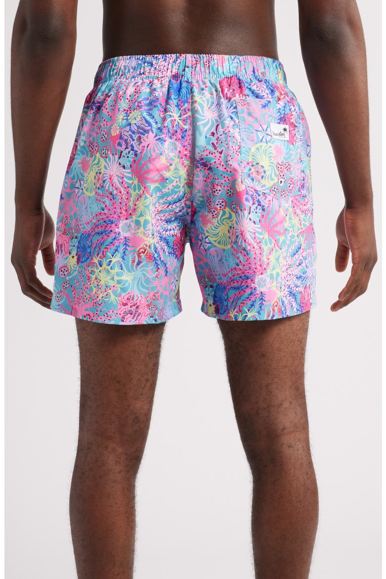 Printed Swim Trunks, Alternate, color, PINK MULTI