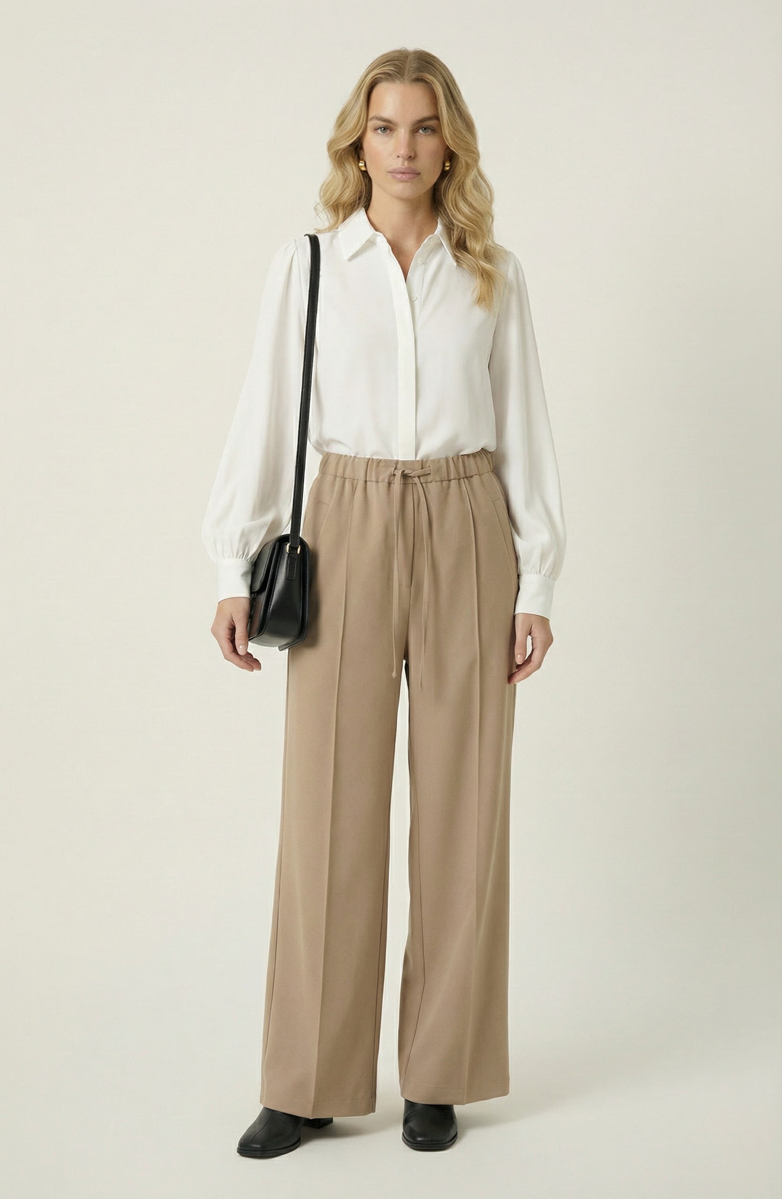 Wide Leg Drawstring Trousers