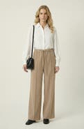 Modenaire Wide Leg Drawstring Trousers