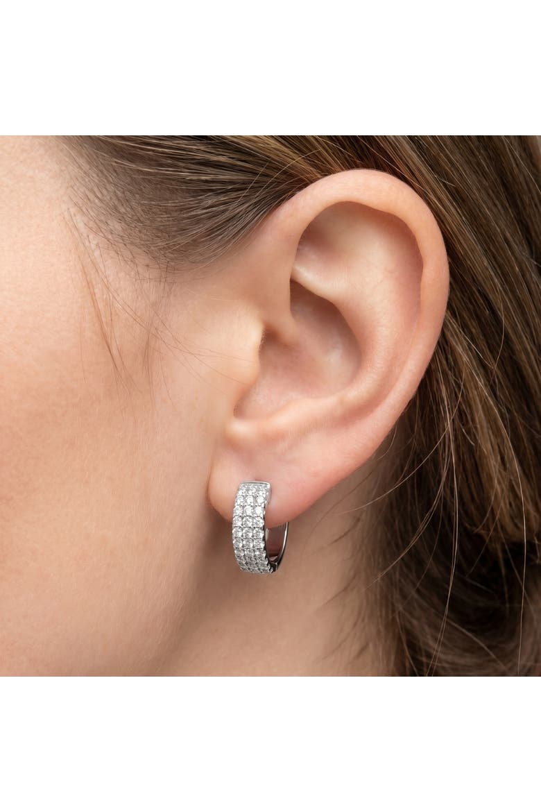 1/2 Ct Diamond  Hoops Women's Earrings Silver Lab Grown, Alternate, color, Silver