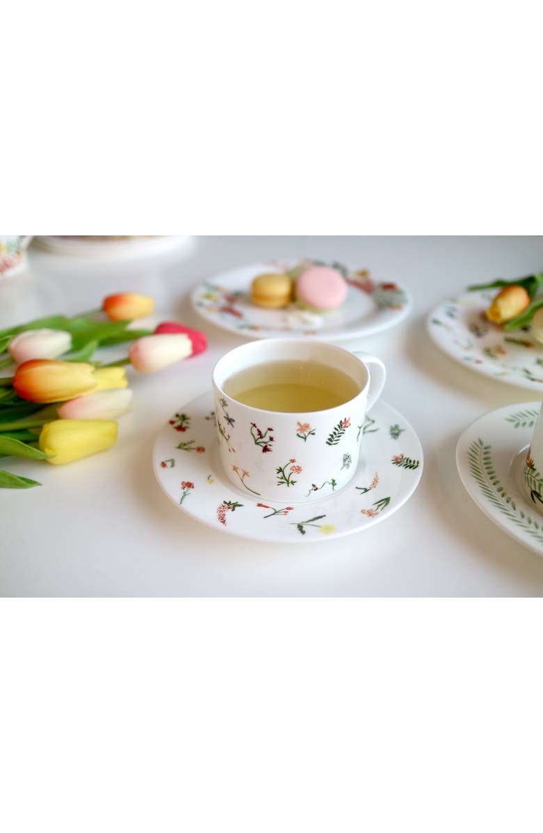 Twig New York Language of Flowers Set of Two Cups and Saucers, Alternate, color, Multi