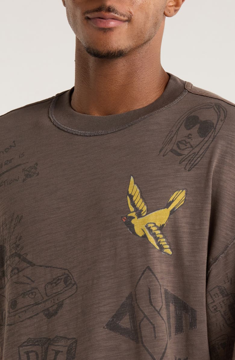 DIET STARTS MONDAY Doodle Graphic T-Shirt, Alternate, color, Vintage Black