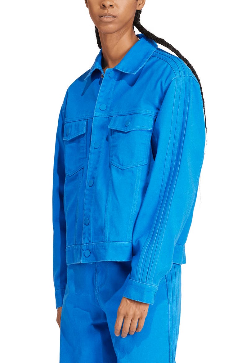 x KSENIASCHNAIDER 3-Stripes Dyed Cotton Twill Jacket, Main, color, BLUE