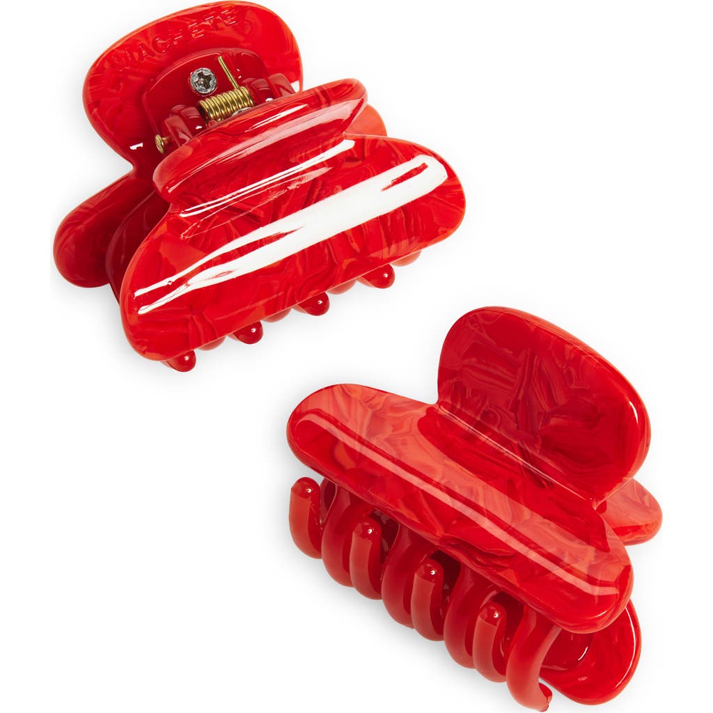 Machete Set Of 2 Heirloom Claw Clips In Red