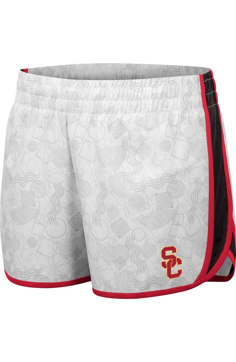 COLOSSEUM Women's Colosseum White USC Trojans The Plastics Geo Print Shorts, Alternate, color, White