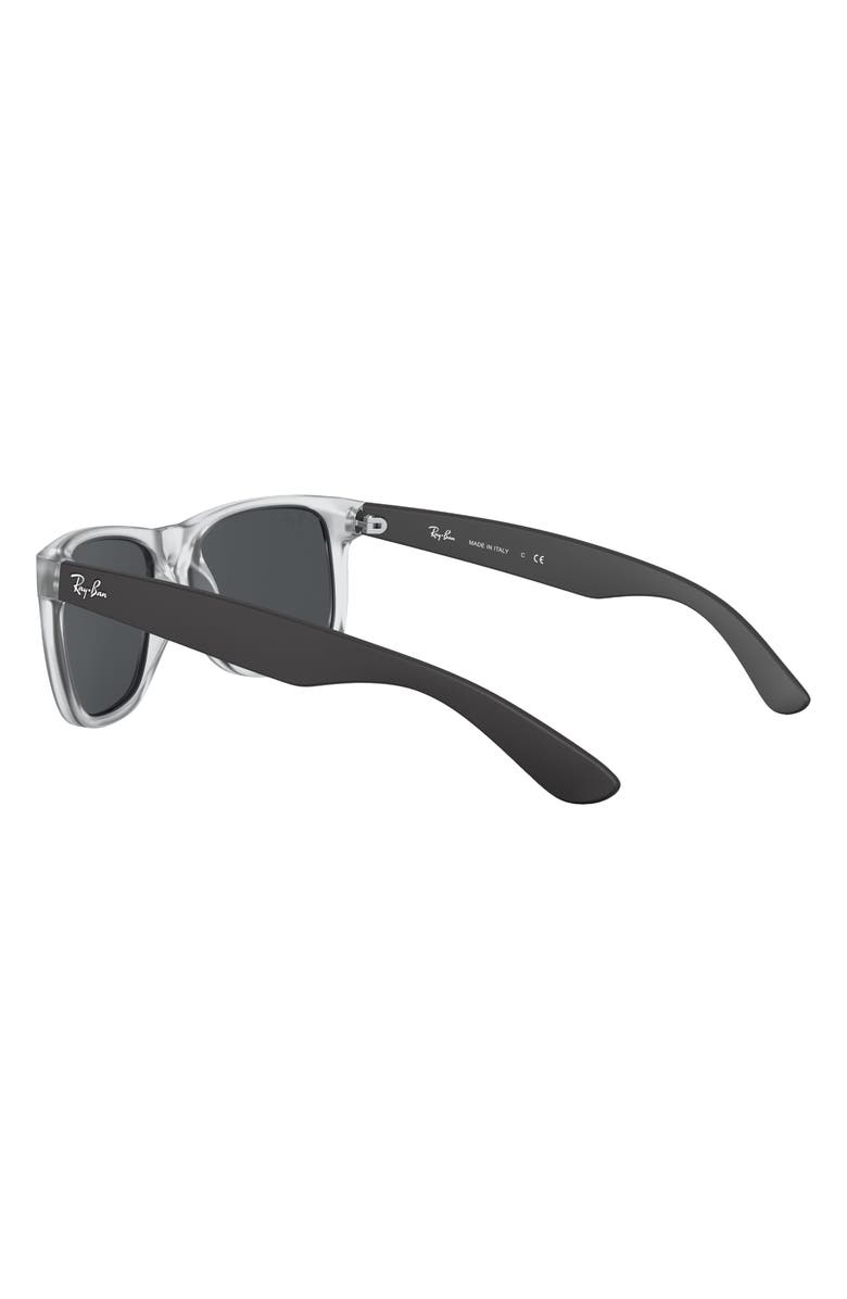 Ray-Ban Justin 51mm Flat Top Sunglasses, Alternate, color, Rubber Transparent/ Dark Grey