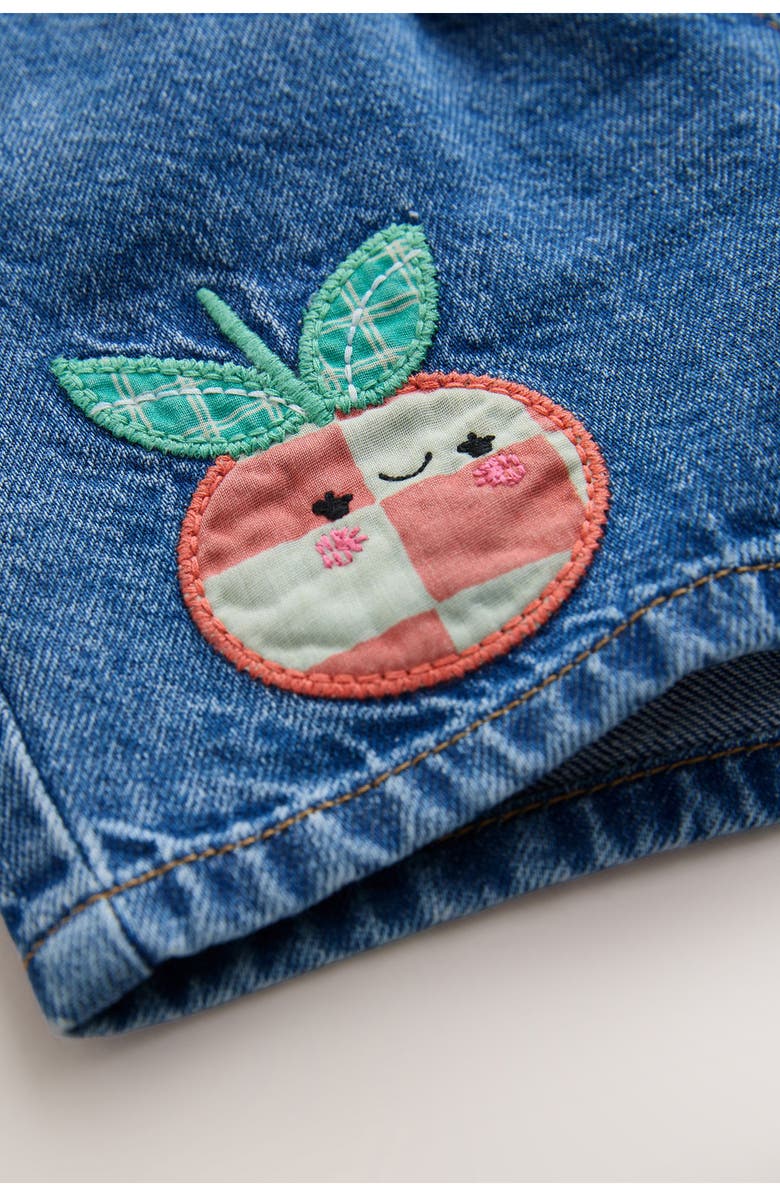 NEXT Kids' Embroidered Denim Shorts, Alternate, color, Blue