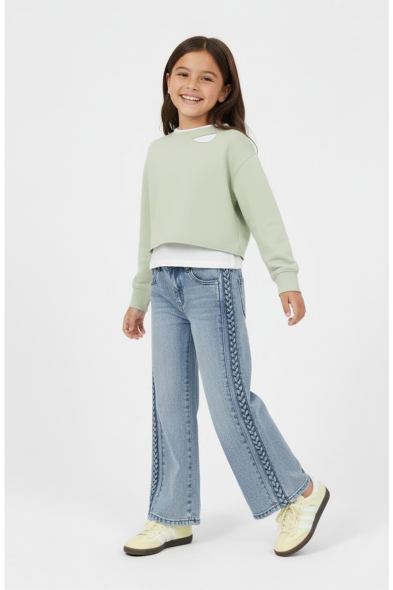 Kids' Mia Wide Leg Jeans, Alternate, color, LIGHT WASH