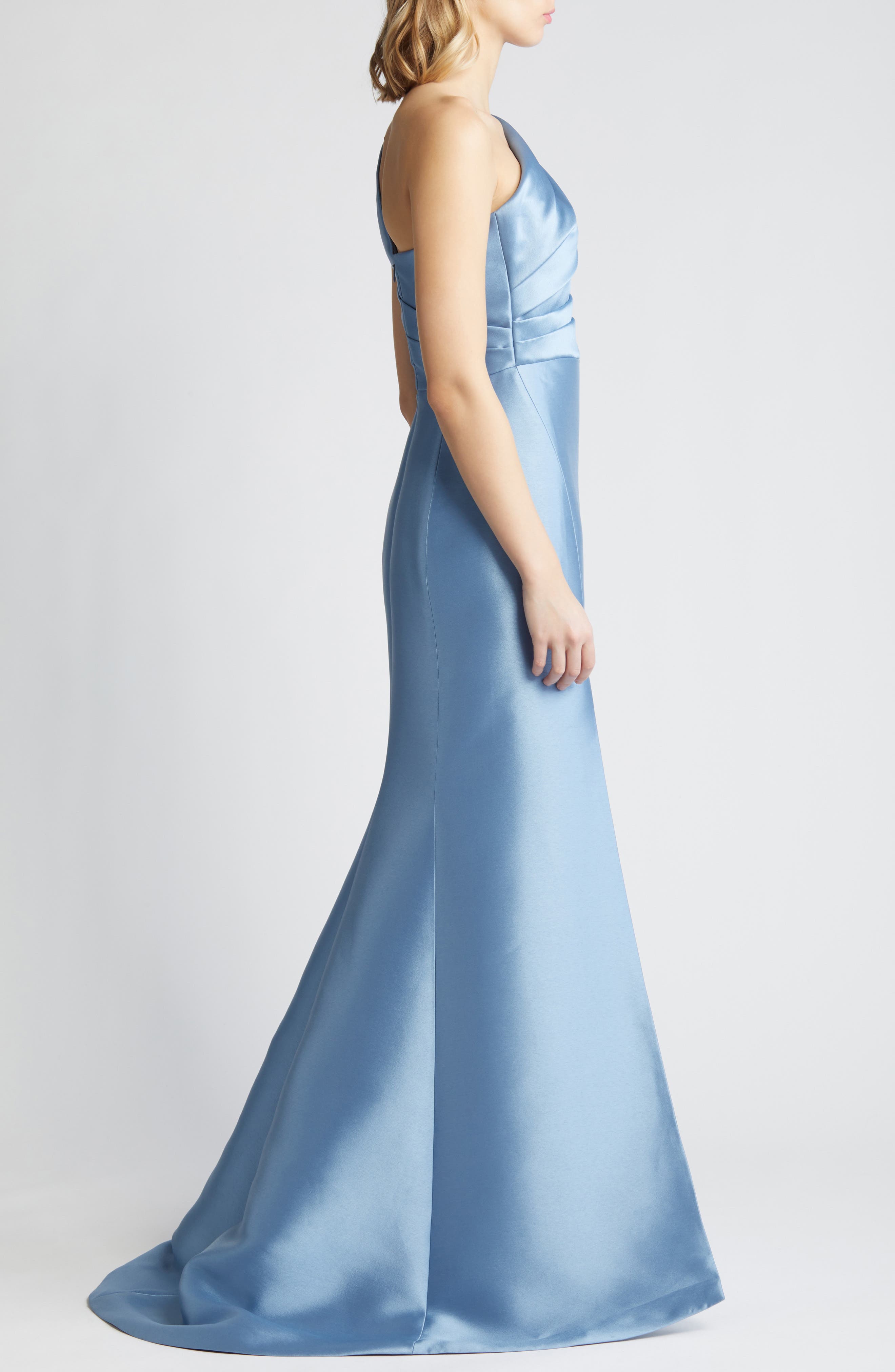 Amsale Bow Detail One-Shoulder Mikado Mermaid Gown (Women) | Nordstrom