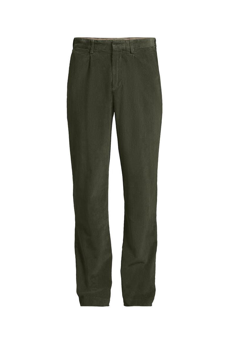 Corduroy Comfort Waist Classic Fit Pleated Front Pant, Alternate, color, Forest Moss