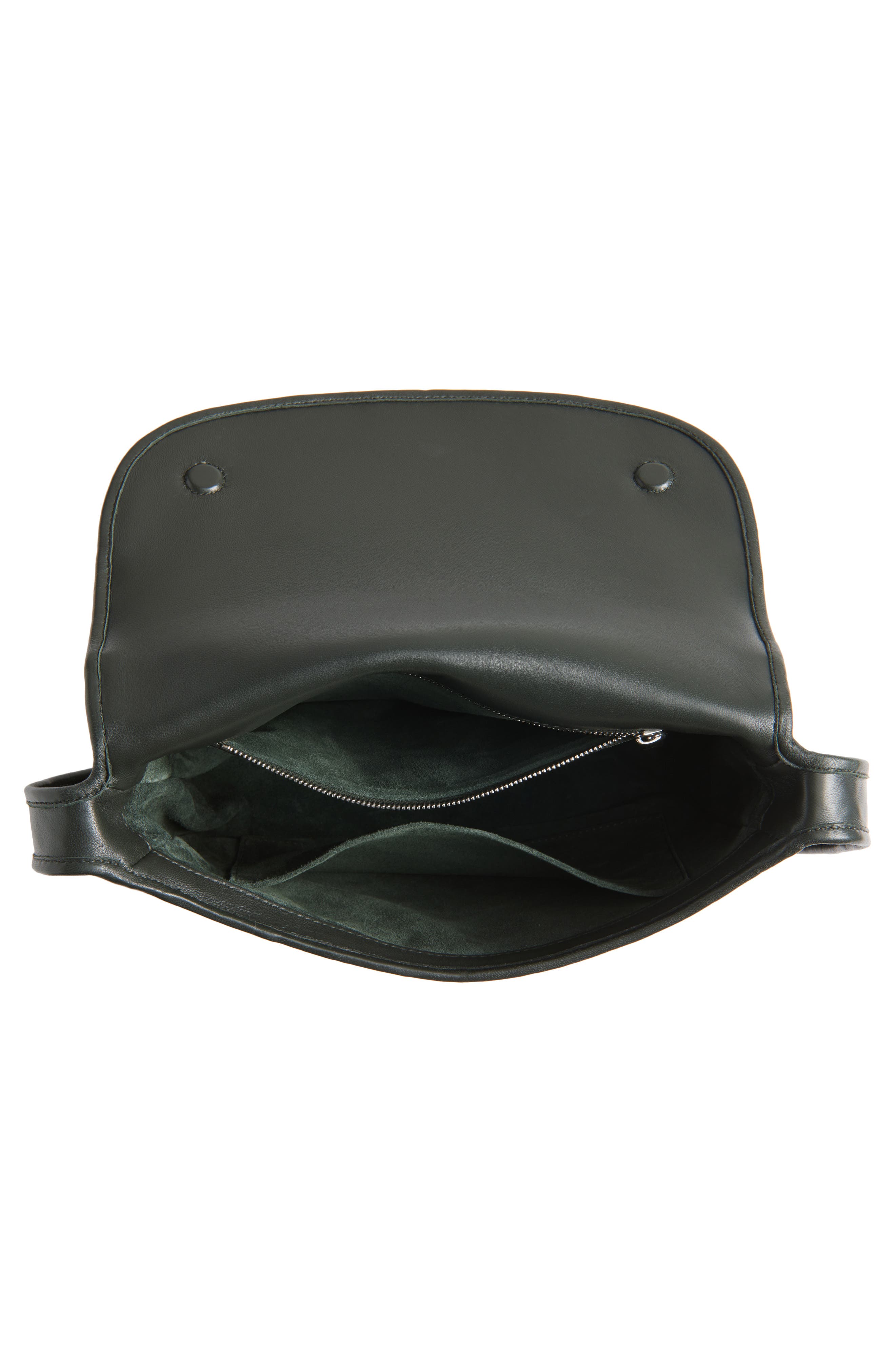 Bottega Veneta Veneto Intrecciato Leather Messenger Bag, Alternate, color, 3009 Dark Green-Silver