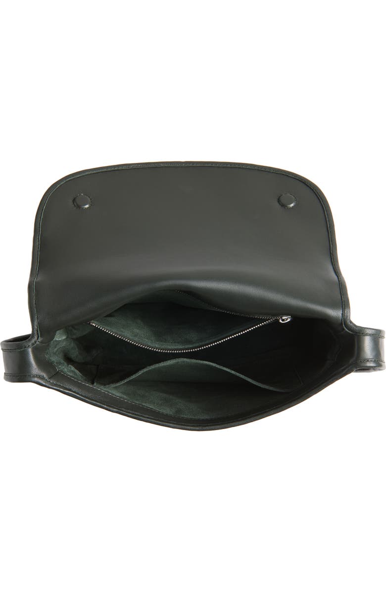 Bottega Veneta Veneto Intrecciato Leather Messenger Bag, Alternate, color, 3009 Dark Green-Silver