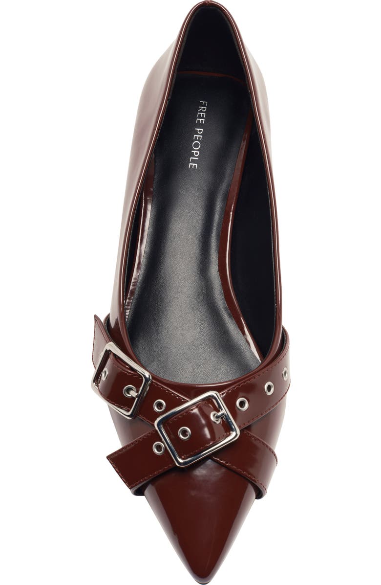 Free People So '90s Pointed Toe Kitten Heel Pump, Alternate, color, Cabernet Vegan Leather
