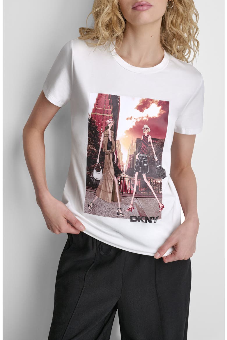 Manhattan Henge Conversation Cotton Blend Graphic T-Shirt, Main, color, WHITE