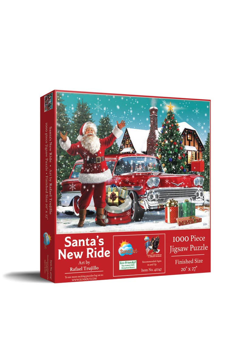 Sunsout Santa's New Ride 1000 piece Jigsaw Puzzle for Adults, Main, color, Multicolor