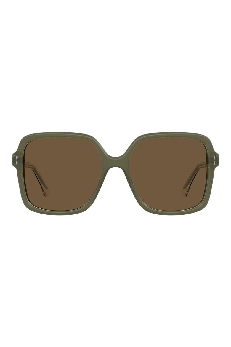 58mm Square Sunglasses, Main, color, KHAKI