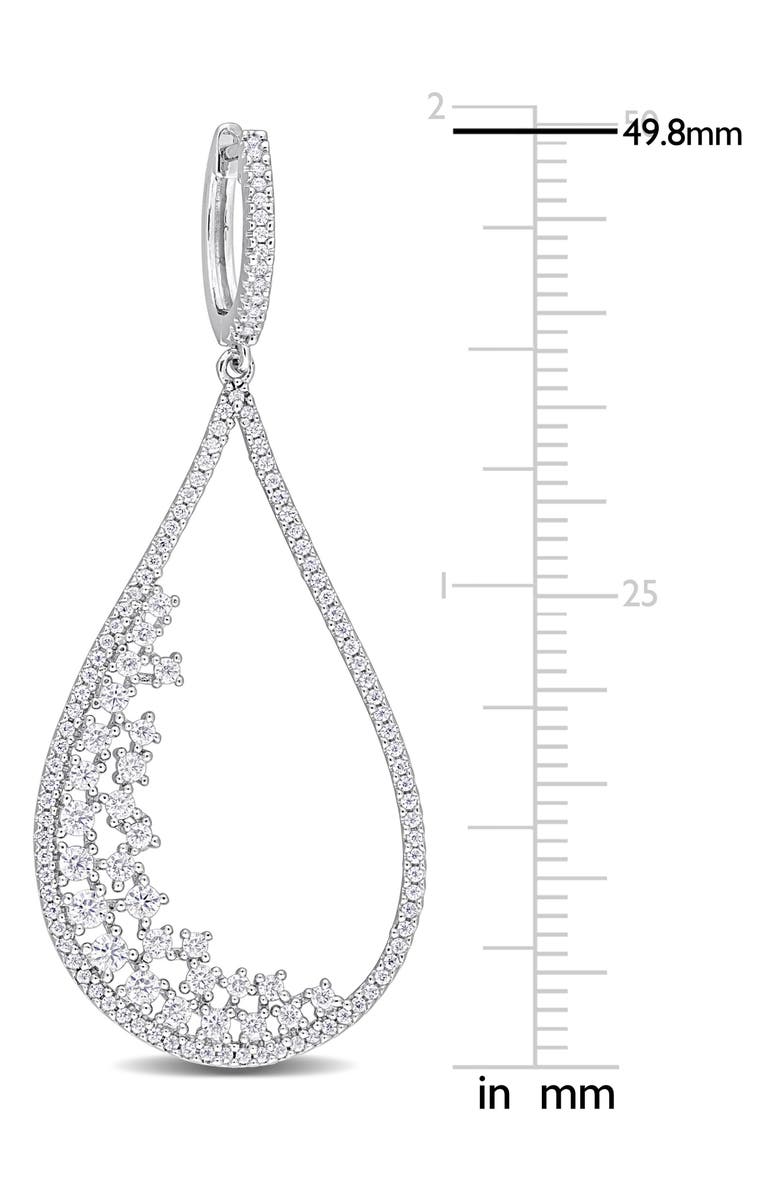 DELMAR Dew Lab Grown Moissanite Drop Earrings, Alternate, color, Silver