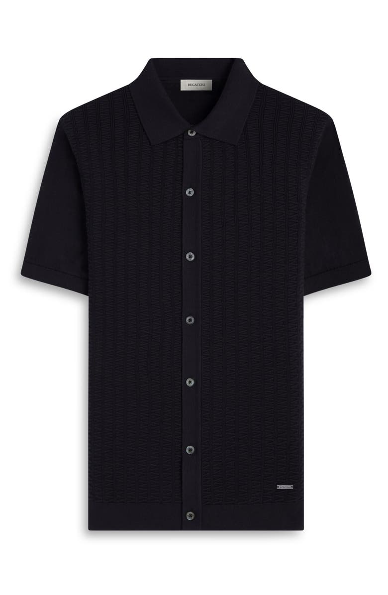Bugatchi Short Sleeve Cardigan, Alternate, color, Black
