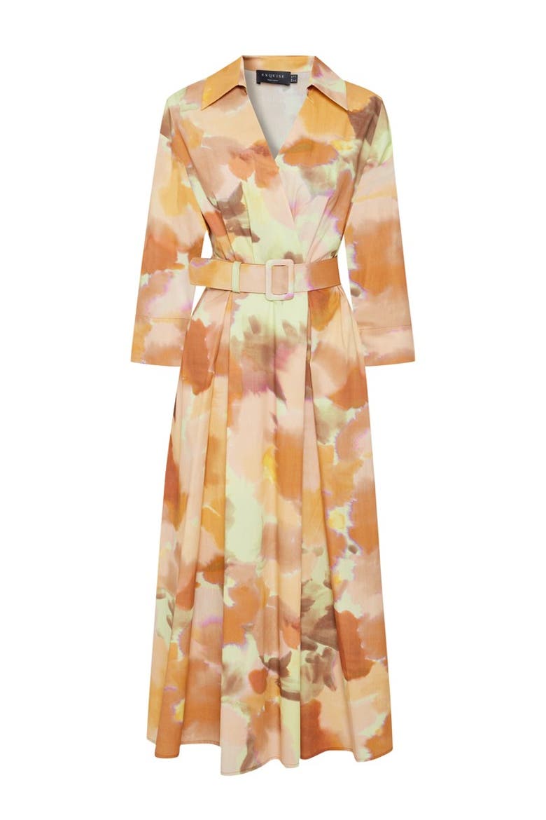 Brooklyn Midi Dress, Alternate, color, Yellow Patterned