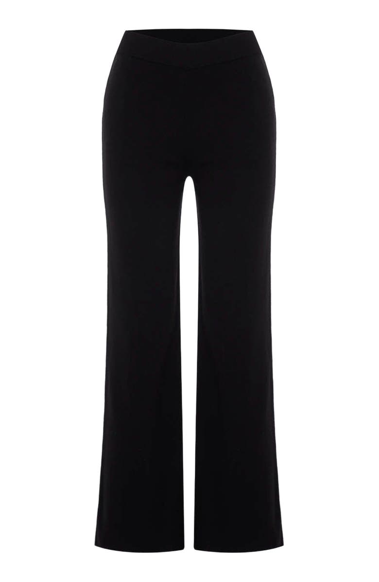 THEO The Label Nomia Wide Leg Knit Pant, Main, color, Black/Ivory