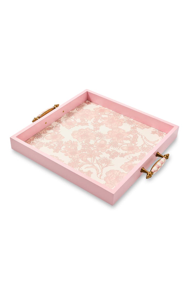 Rosy English Garden Serving Tray, Main, color, ROSY