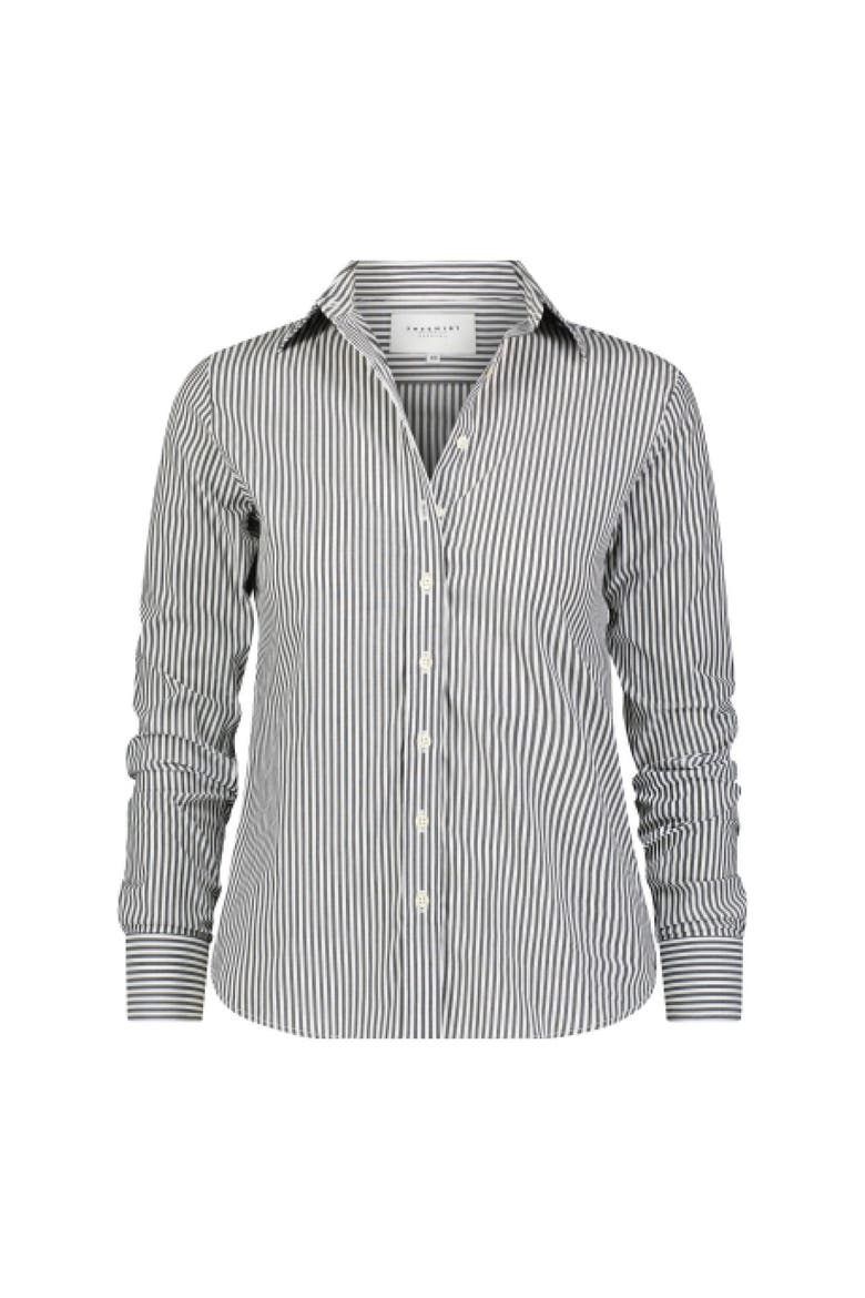 The Icon Shirt in Stripe, Alternate, color, Gunmetal/White Stripe