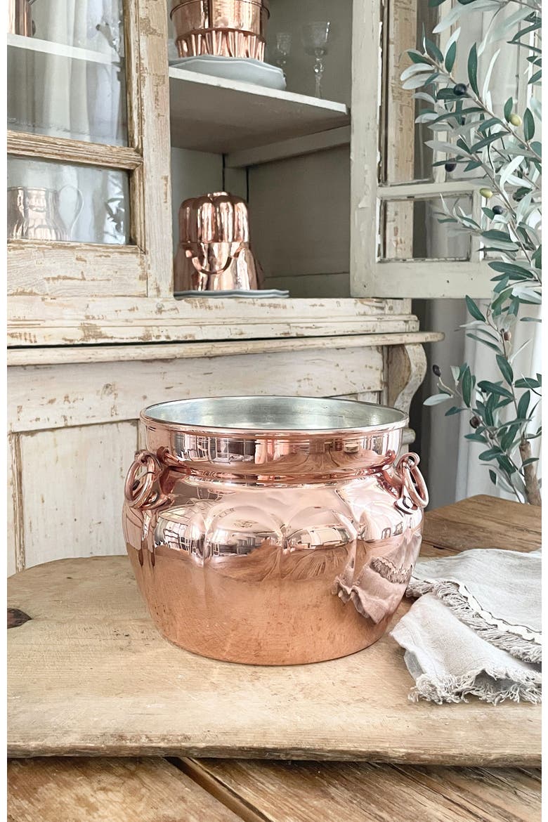 Vintage Inspired Copper Cauldron Pot, Alternate, color, Copper
